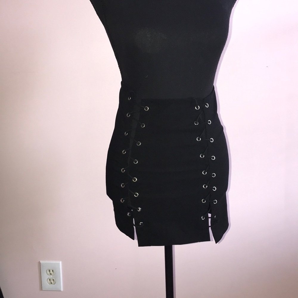 Black Lace Up Mini Skirt! (SOLD)
